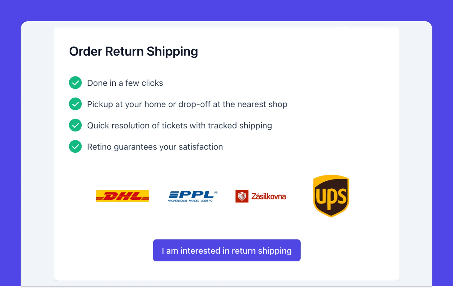 Hassle-free return shipping